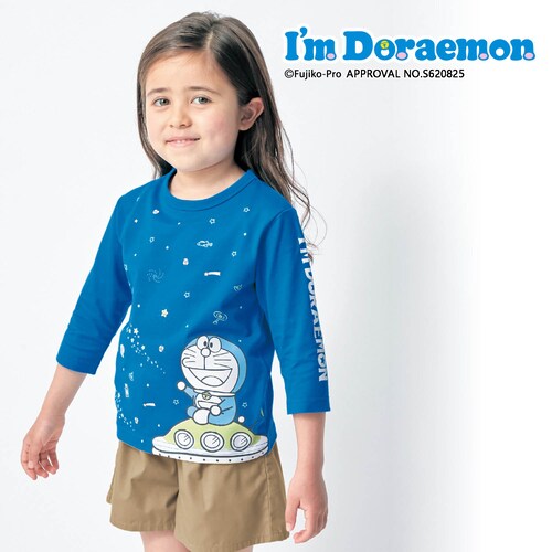 袖プリント7分袖Tシャツ「I’m Doraemon」