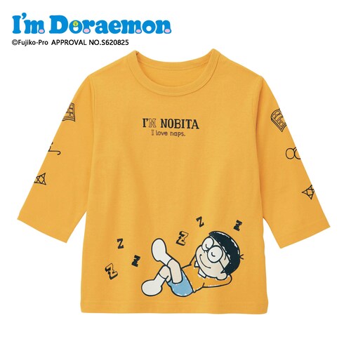 袖プリント7分袖Tシャツ「I’m Doraemon」