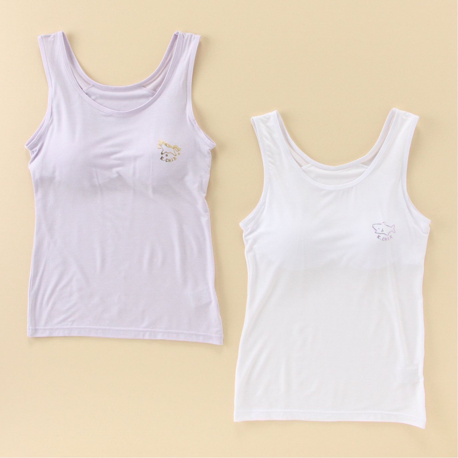 【ガロー/GARAU】タンクトップ2枚組 接触冷感吸水速乾 【ジュニア カップ内蔵タイプ】