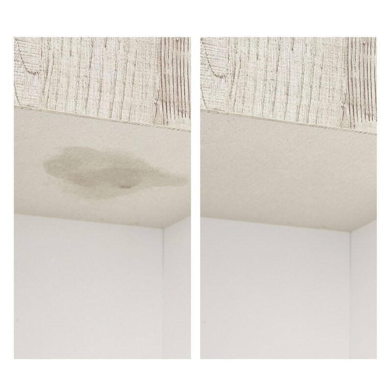 家電収納上部には蒸気を吸収するMoissを使用。/ホワイト