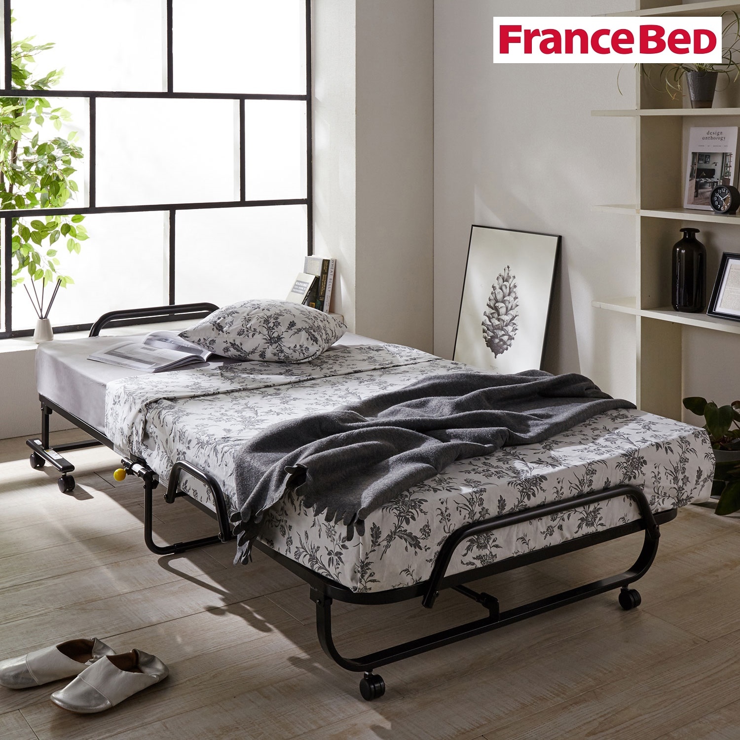 フランスベッド 折りたたみベッド マットレス付き 山折り型 寝具 家具