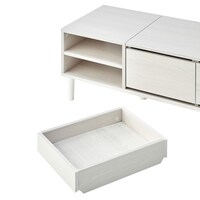 収納部アップ/ホワイト・幅90cm　上下段どちらにも収納できます