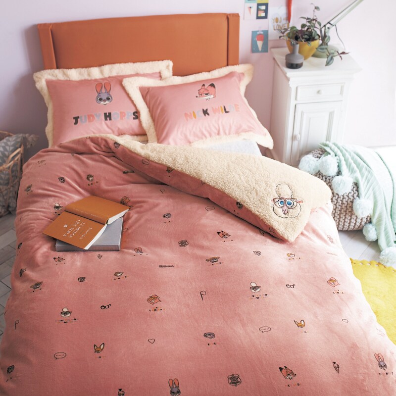 マイクロファイバーとシープ調ボアの布団カバーセット ３点 ズートピア ディズニー Disney 通販のベルメゾンネット