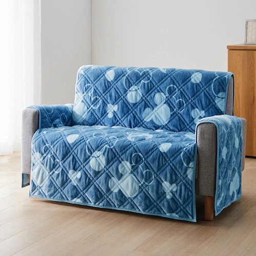 あったかなめらかな肘掛け付きソファーカバー「ミッキーモチーフ」