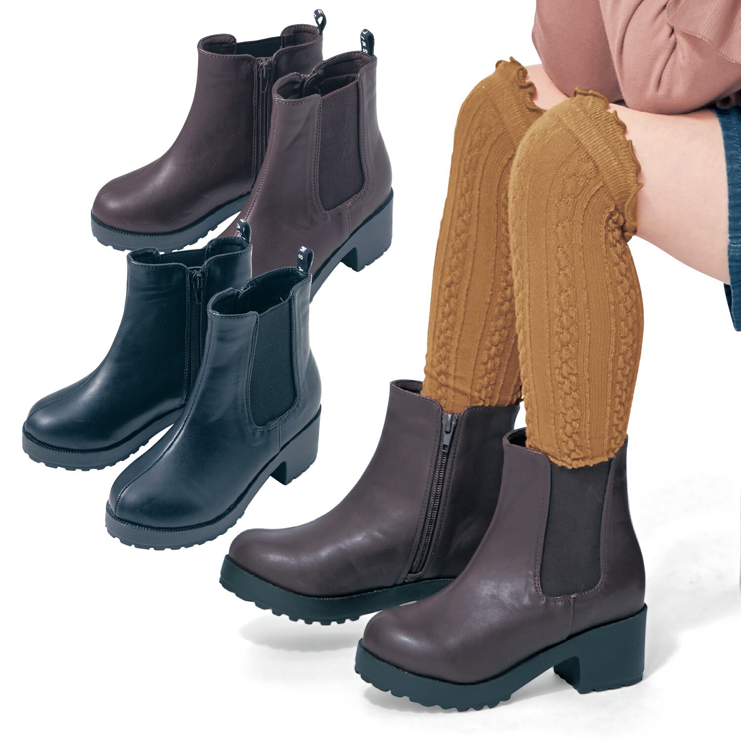 厚底サイドゴアブーツ 女の子 ラブリー スマイル Lovely Smile 通販のベルメゾンネット