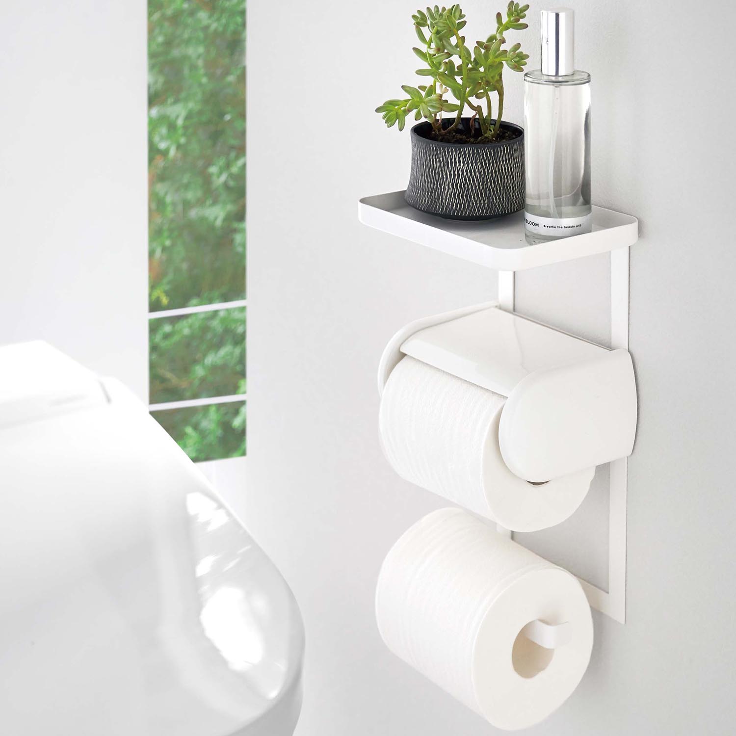 【タワー/tower】トイレットペーパーホルダー上ラック2段 【タワー/tower】トイレットペーパーホルダー上ラック2段