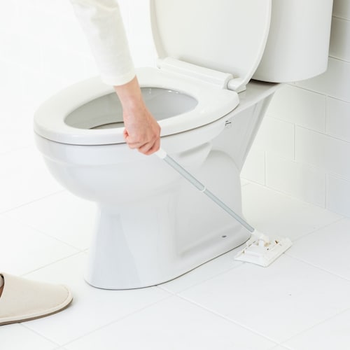 トイレ床用ワイパー 【シートをつけるだけ かがまず奥まで掃除しやすい】
