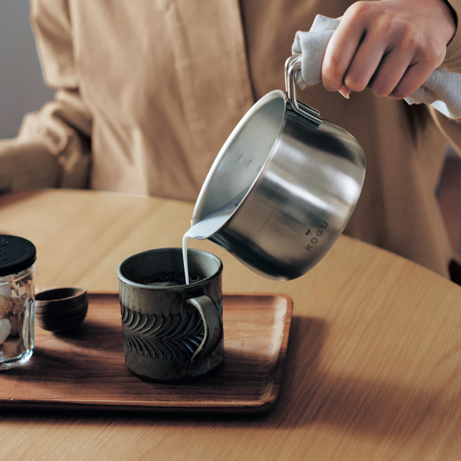 【珈琲考具/KOGU】【ガス火専用】燕三条で作る ステンレスミルクパン 【食洗機対応】