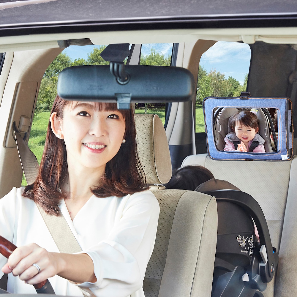 【ベルメゾン】車内取付デニム調の2WAYタブレットケース