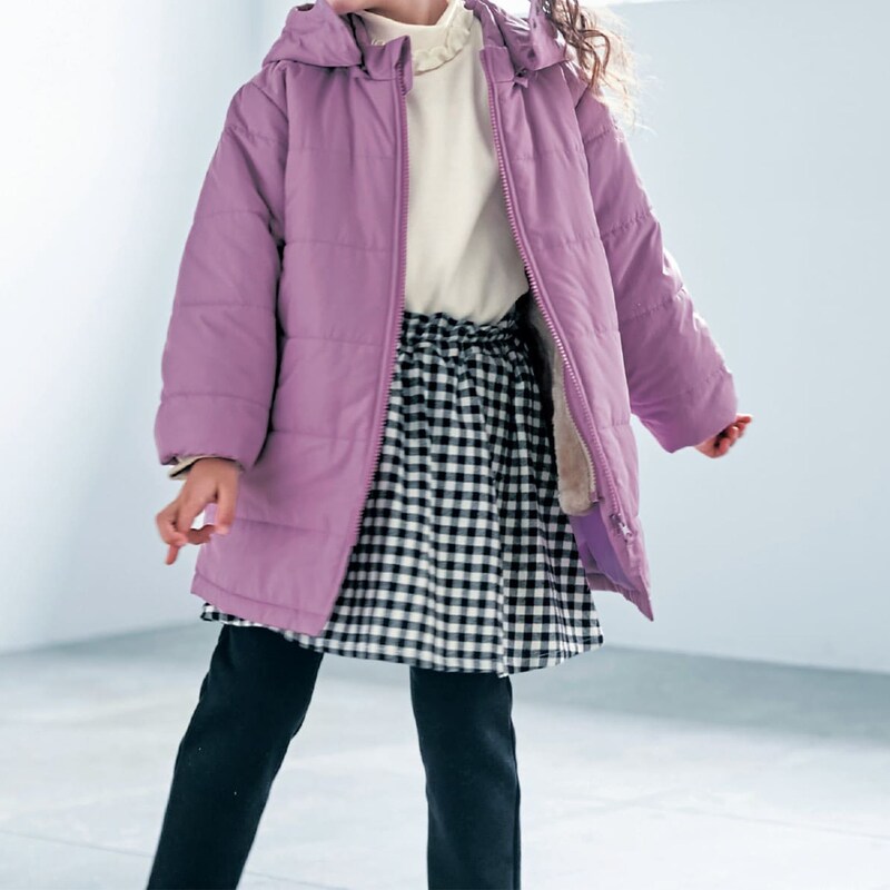 毛布に包まれた様な温もりのフリースライナー付き3way中わたコート  