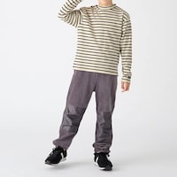 アイボリー×ブラックボーダー／モデル身長125cm・130サイズ着用