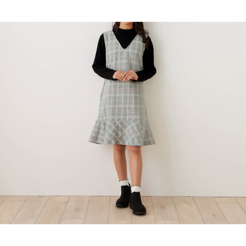 グレーチェック／モデル身長153cm・150サイズ着用