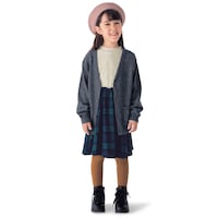 杢チャコール／モデル身長112.5cm・サイズ110