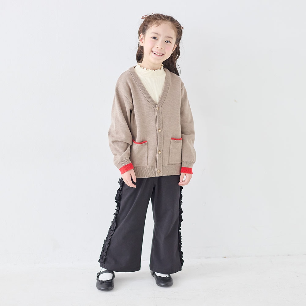 グレージュ×ポピーレッド／モデル身長110.5cm・110サイズ