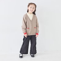 グレージュ×ポピーレッド／モデル身長110.5cm・110サイズ