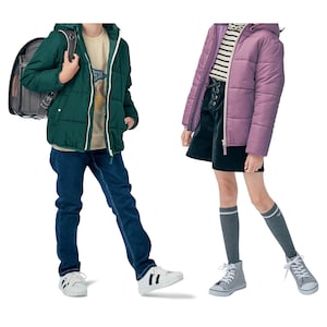 左）グリーン／141cm、140サイズ、右）ラベンダー／142cm、140サイズ