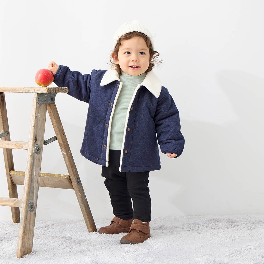 プチプラ！リブハイネック長袖Tシャツ【ベビー服】【男の子】【女の子