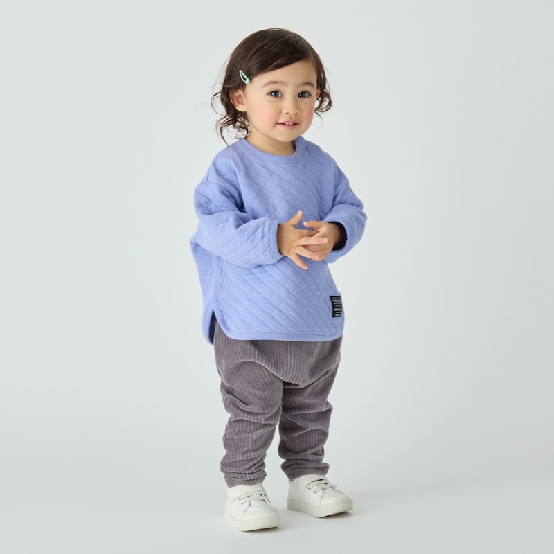 ラベンダーブルー／モデル身長80cm・80サイズ着用・体重7.9㎏