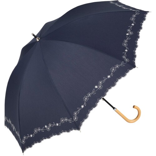 【ＵＶカット】フラワー刺繍晴雨兼用日傘