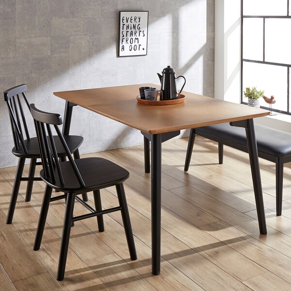 【ベルメゾン】ブラック木脚のダイニングテーブル