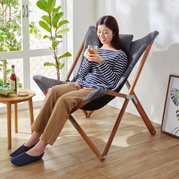 【ベルメゾン】折り畳み式ガーデンリラックスパーソナルチェア