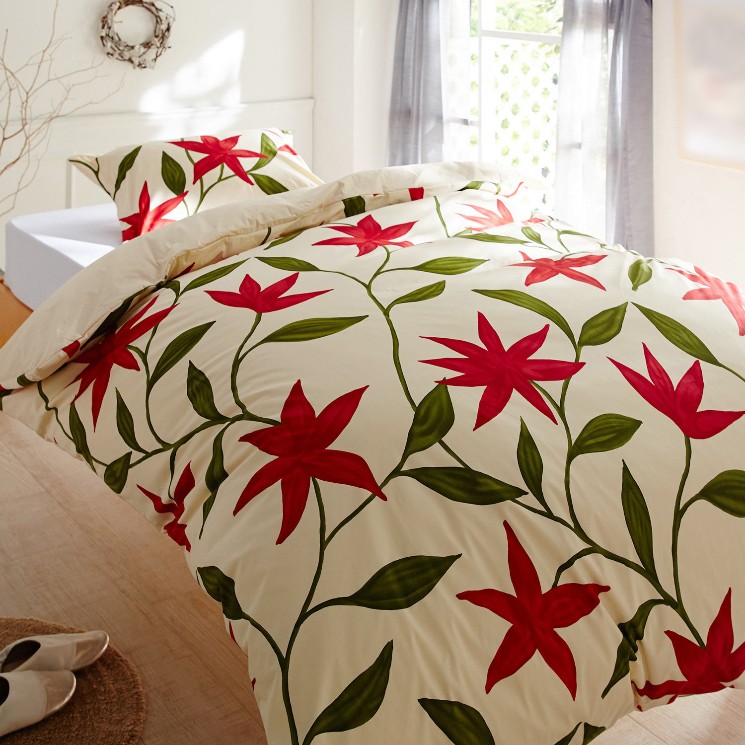 【シビラ/Sybilla】年中使える綿素材の布団カバーセット 「フローレス」