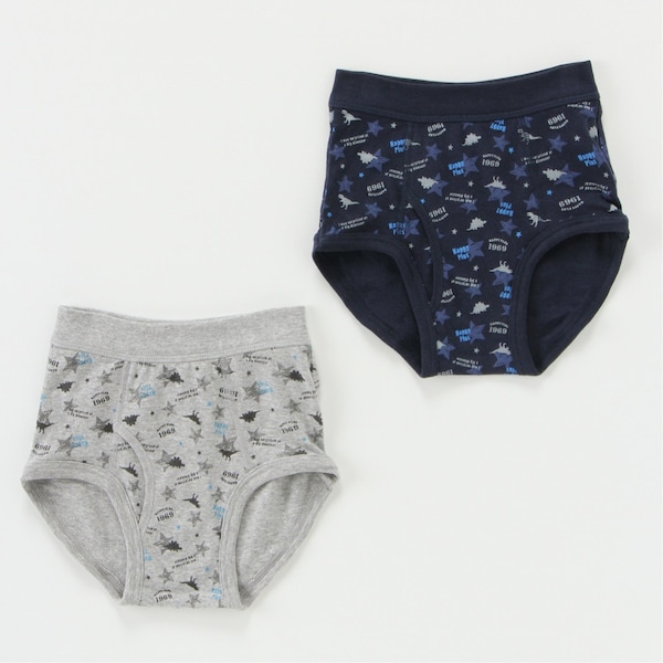 【SOKY】総柄ブリーフ2色セット(綿素材・通年・通園通学)【子供】