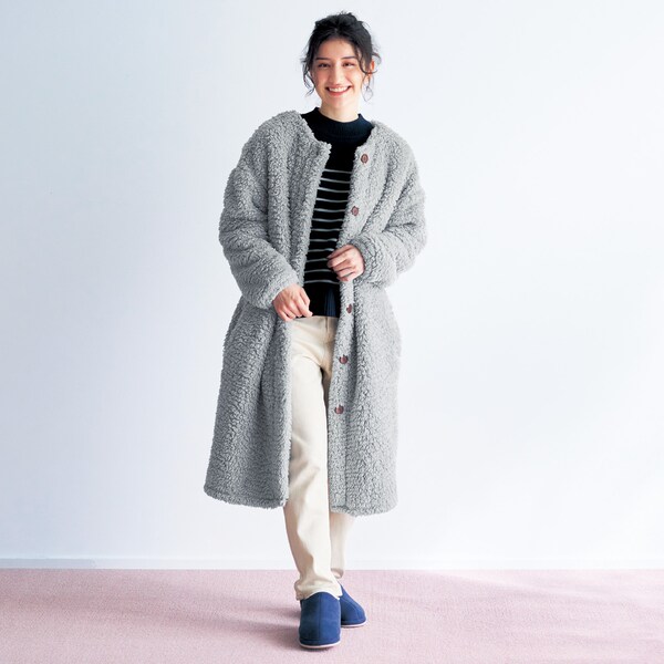 【ベルメゾン】もこもこ吸湿発熱ボアの着る毛布