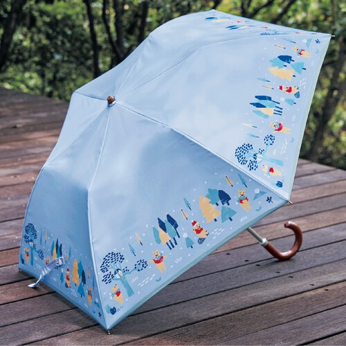 耐久撥水＆UVカット素材の折りたたみ傘「くまのプーさん」