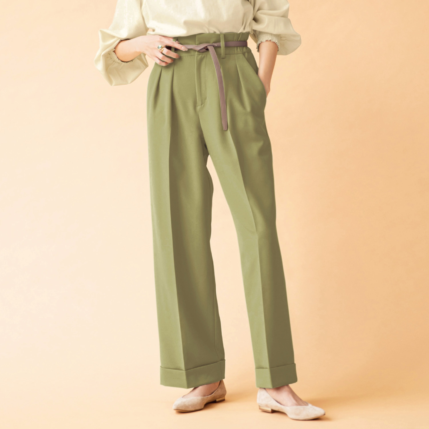 裾ダブルワイドパンツ スタイルノート Stylenote 通販のベルメゾンネット 裾ダブルワイドパンツ スタイルノート Stylenote 通販のベルメゾンネット