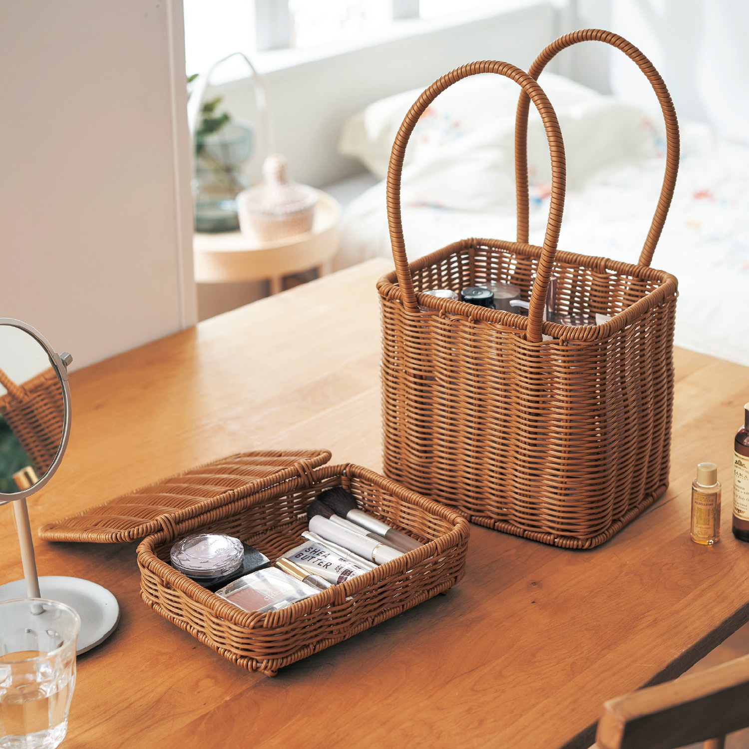 洗えるラタン調のメイクボックス 通販のベルメゾンネット 洗えるラタン調のメイクボックス 通販のベルメゾンネット