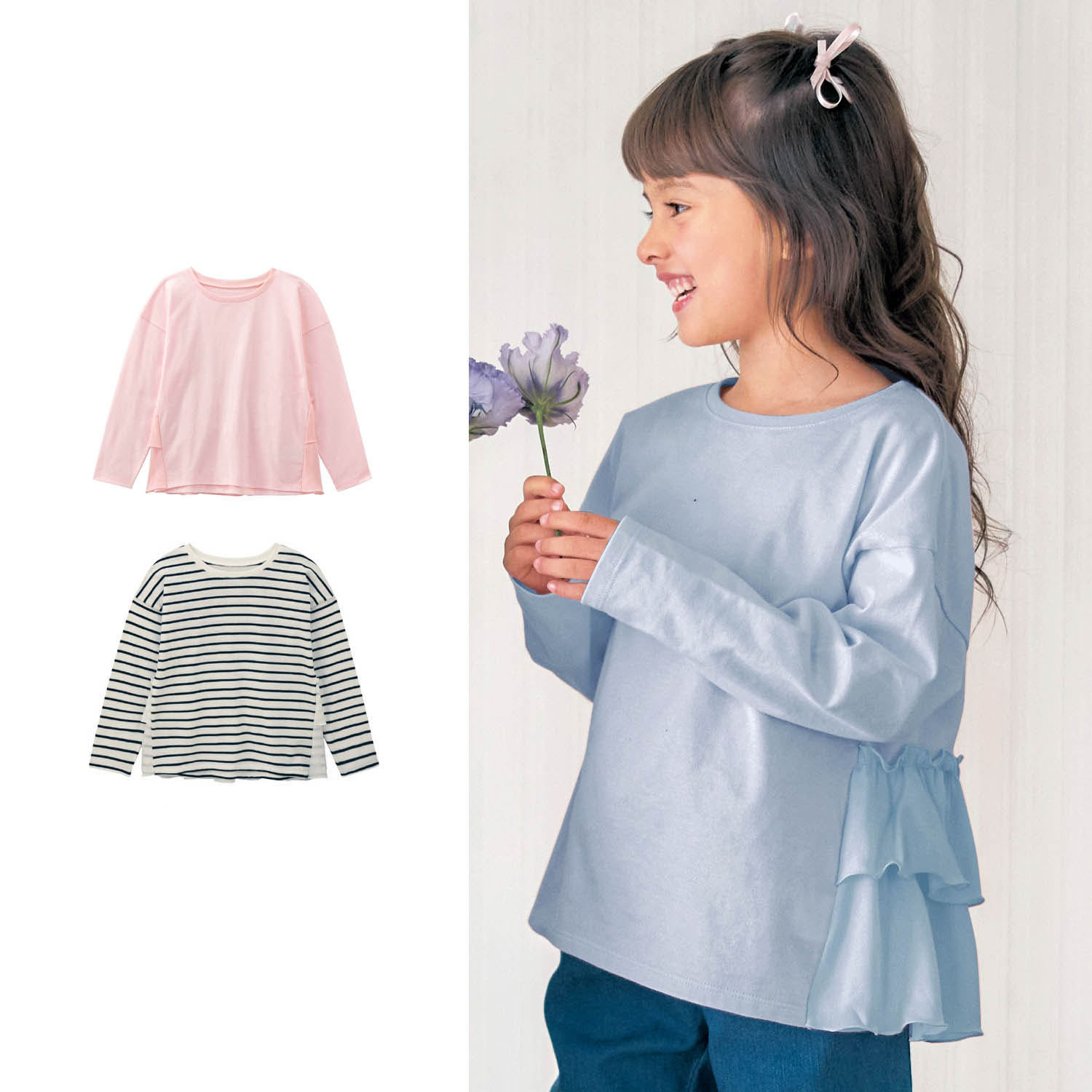 親子でおそろいバックフリル長袖tシャツ 子供服 女の子 の通販 ベルメゾン 通販のベルメゾンネット 親子でおそろいバックフリル長袖tシャツ 子供服 女の子 の通販 ベルメゾン 通販のベルメゾンネット