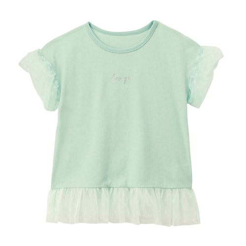 ドットチュールバルーン袖チュニック 【子供服】