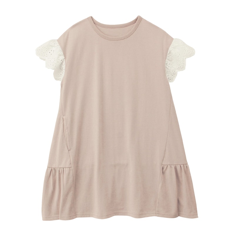 スカラップレース袖バックフリルワンピース 子供服 女の子 の通販 ベルメゾン 通販のベルメゾンネット