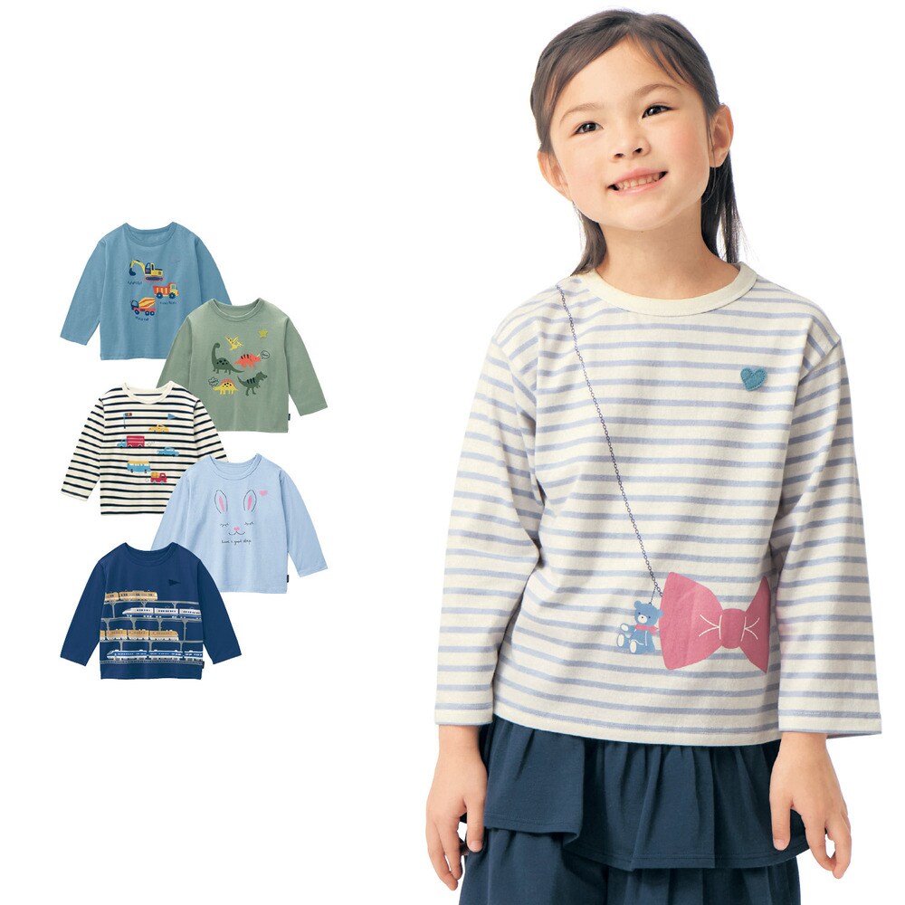 名札ココドロップショルダープリント長袖Tシャツ 【子供服】(ジータ/GITA) 名札ココドロップショルダープリント長袖Tシャツ 【子供服】(ジータ/GITA)
