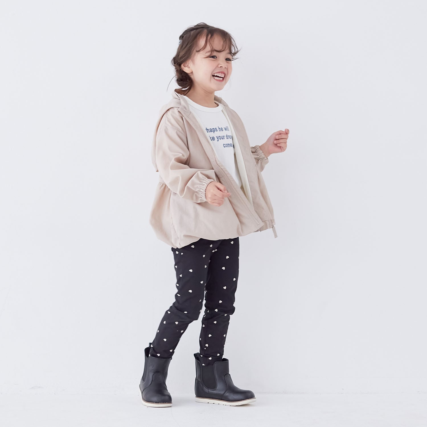 ハンカチが入るポケット付きのびるんウエストフリルレギンスパンツ