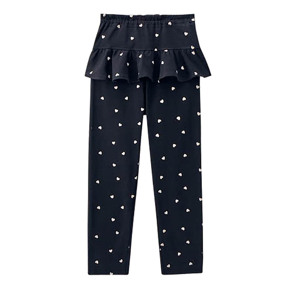 ハンカチが入るポケット付きのびるんウエストフリルレギンスパンツ