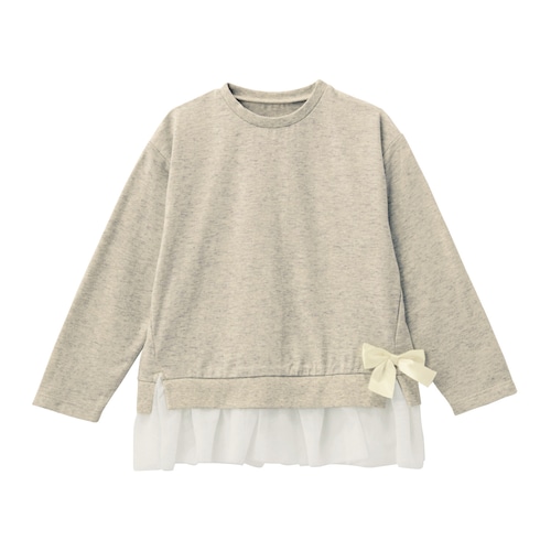 リボン付き裾チュール長袖Ｔシャツ 【子供服】