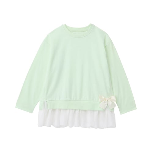 リボン付き裾チュール長袖Ｔシャツ 【子供服】