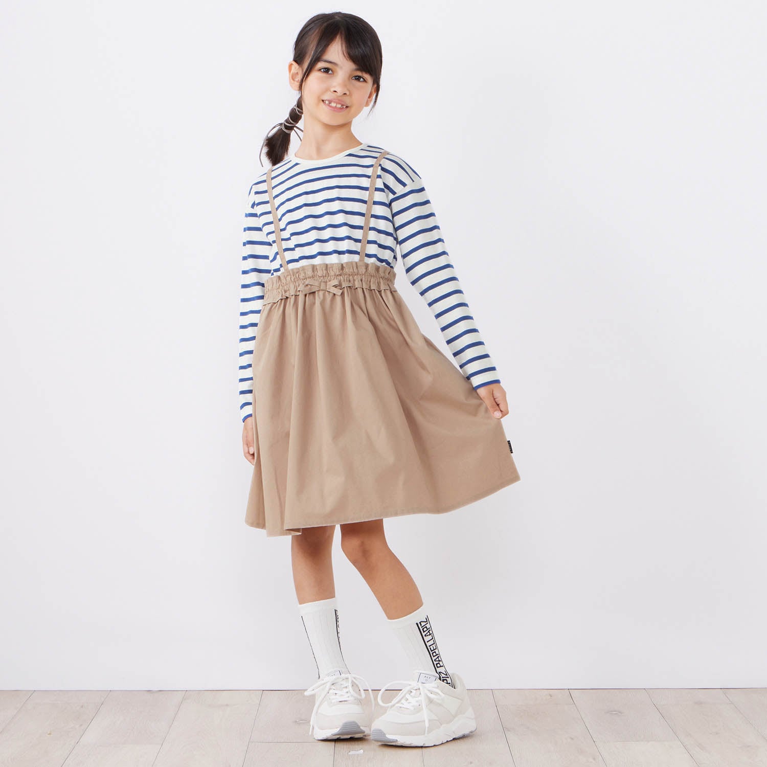 ウエストフリルドッキングワンピース（子供服 ワンピース/チュニック