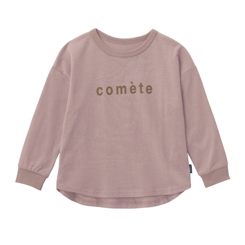 【レビューで高評価！】 ロゴプリントニュアンスカラー裾ラウンド長袖Ｔシャツ 【子供服】