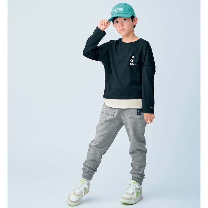 杢グレー／モデル身長131cm・サイズ130