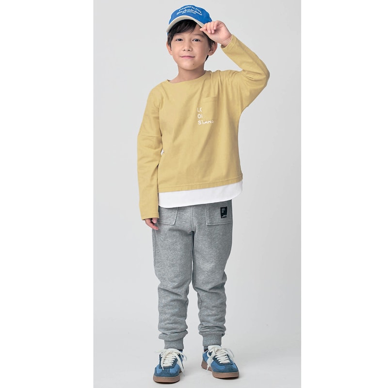 杢グレー／モデル身長125cm・サイズ130