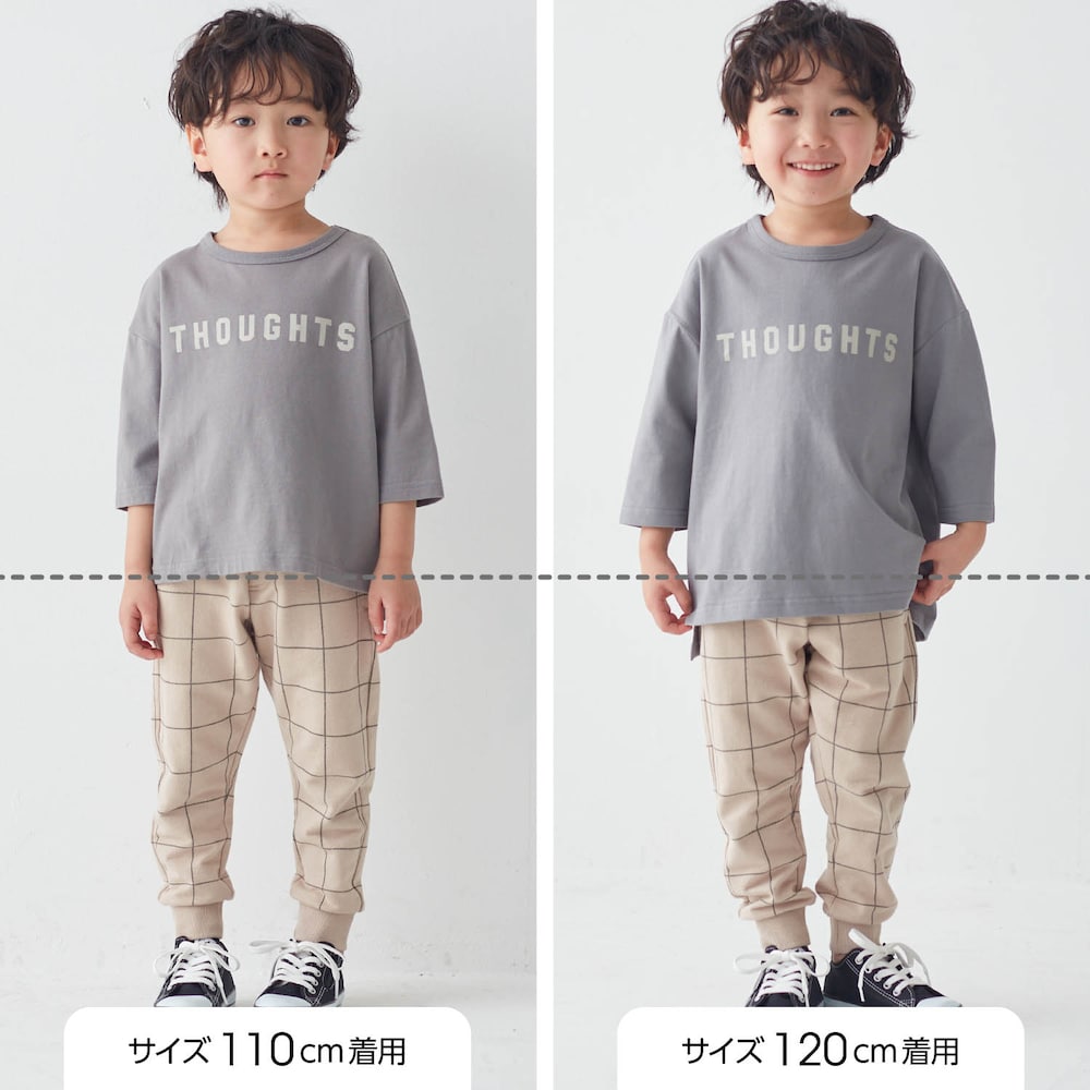 サイズ別着用比較／モデル身長107cm