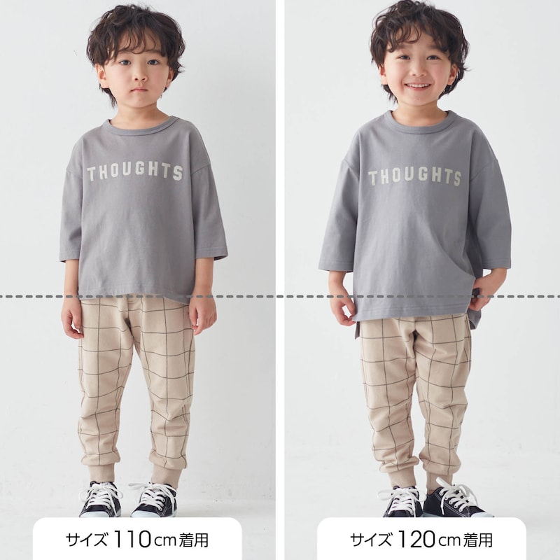 サイズ別着用比較／モデル身長107cm