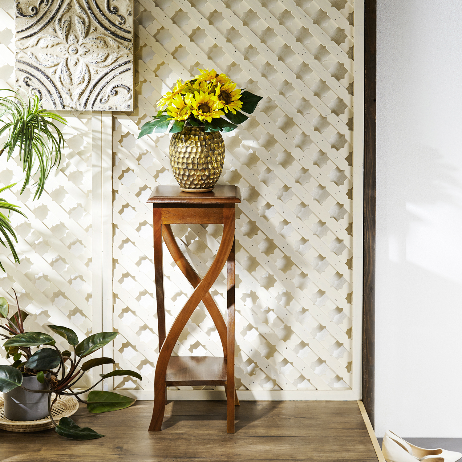 【ベルメゾン】天然木マホガニー材のコンソール