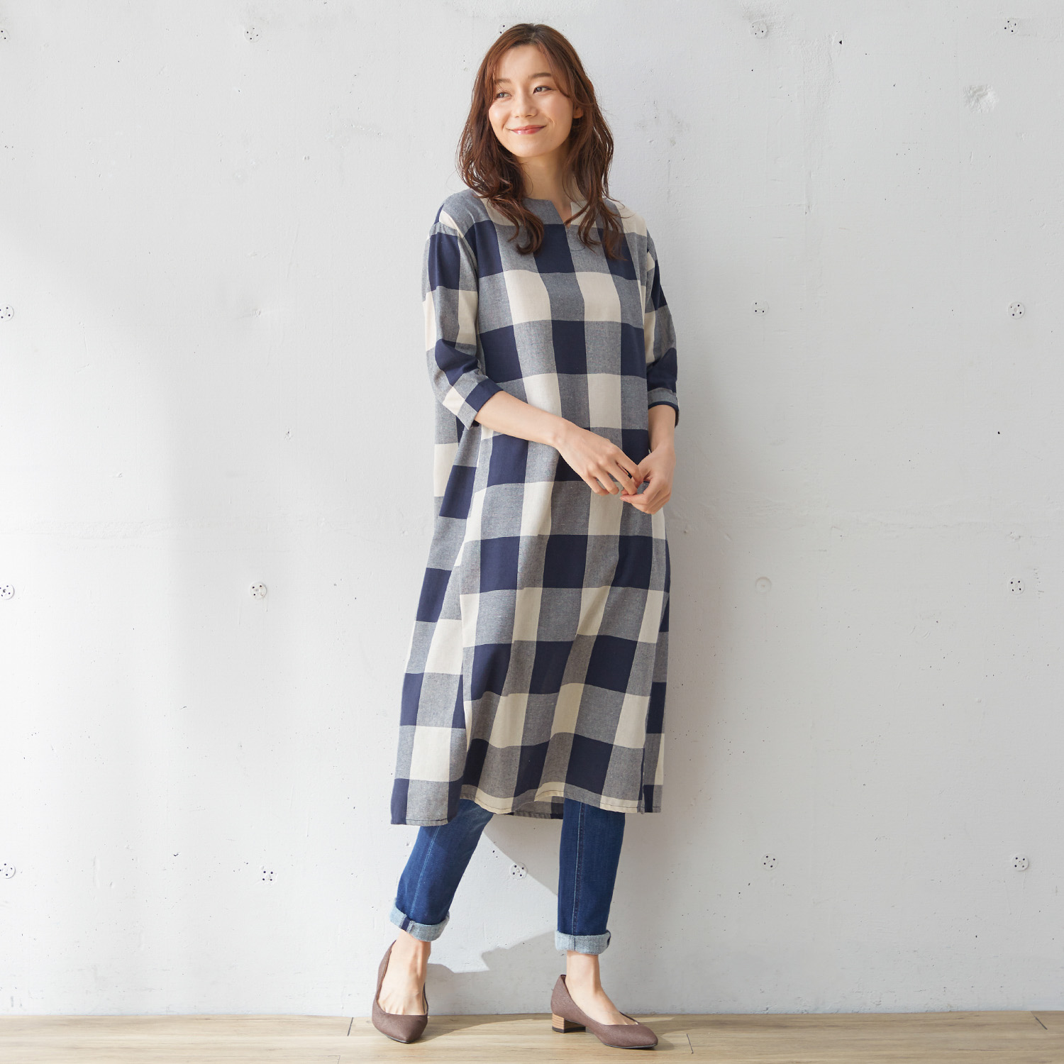 チェック ワンピースの通販 通販のベルメゾンネット チェック ワンピースの通販 通販のベルメゾンネット