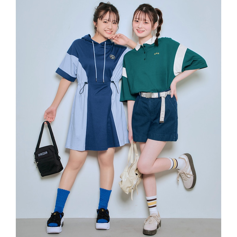 左)160cm・J-M、右)ネイビー（デニム）／160cm・J-M