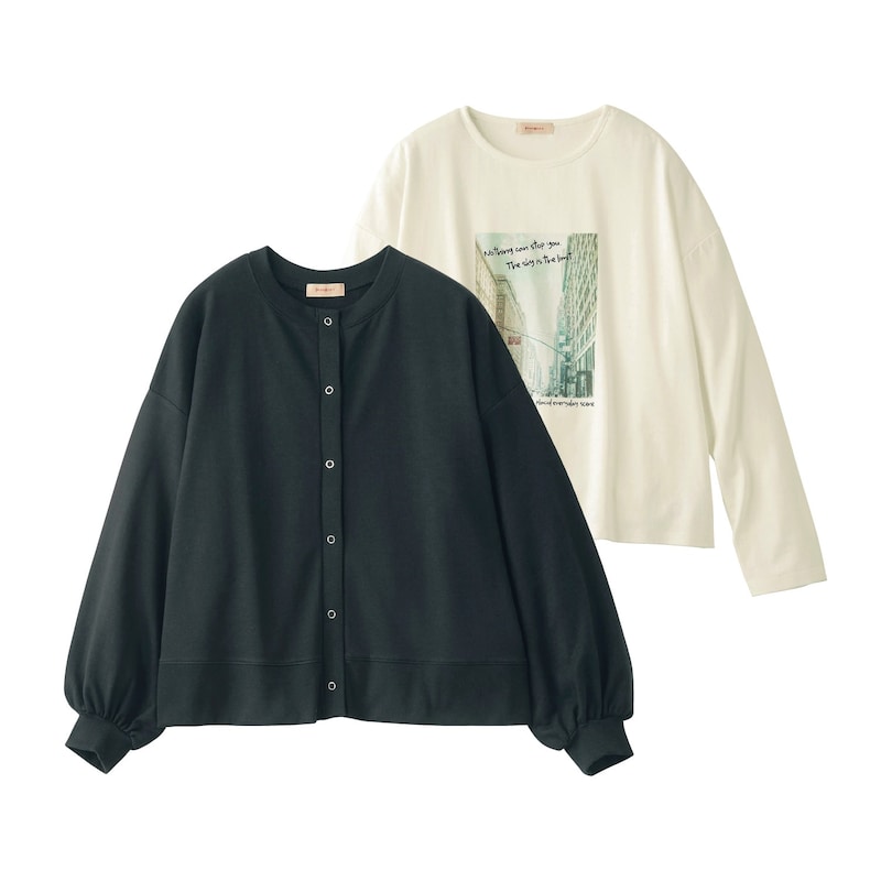 袖ボリュームカーディガン＆フォトプリントＴシャツセット【子供服】【女の子】の通販｜ベルメゾン(パペル ラピス/Papel  lapiz)｜通販のベルメゾンネット