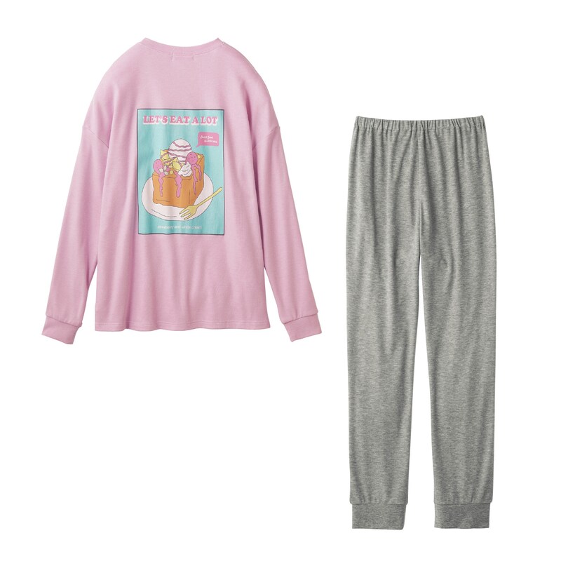 イラストプリント長袖プルオーバー 裾リブパンツパジャマ 子供パジャマ 女の子 の通販 ベルメゾン パペル ラピス Papel Lapiz 通販の ベルメゾンネット